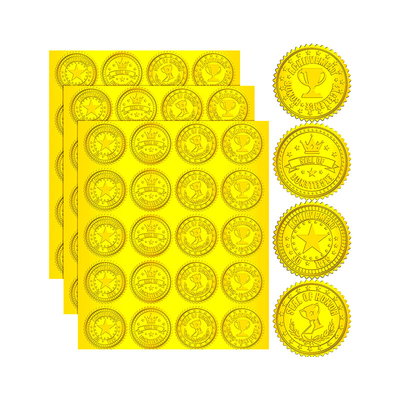 Van de het Wafeltjeverbinding van het douane de Gouden Metaalpakket Getande Rand Stickers voor Toekenning