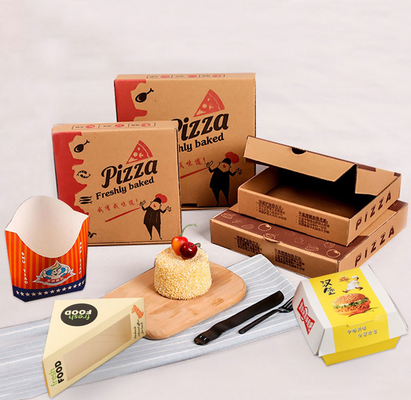 Bedrukte kartonnen golfkartonnen pizza meeneemdoos Containerverpakking