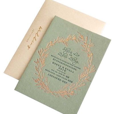 ODM Monogram Groene Cadeaukaart Enveloppen Zakelijke Huwelijksuitnodigingen
