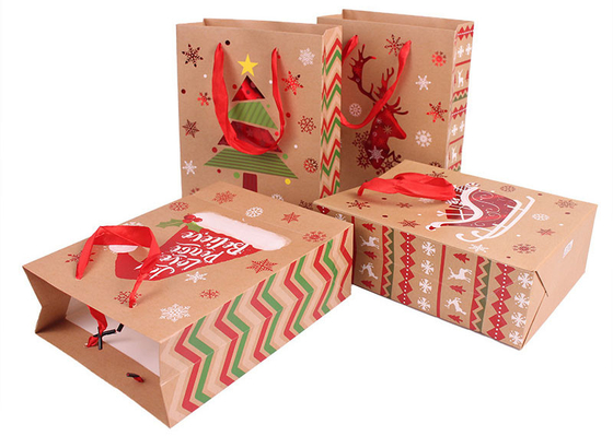 Bedrukte CCNB-kerstpapieren zakken voor afhaalmaaltijden voor kerstavond