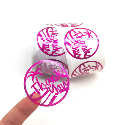 Pantone Rose Pink Static Circle Dank u Stickers Afdrukbare etiketten voor uw bedrijf