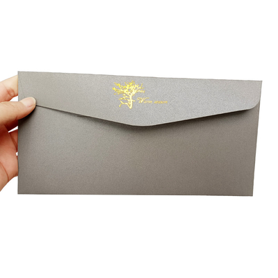 De het Huwelijksuitnodiging van Logo Grey Paper Packet For Birthday van de luxefolie wikkelt Kaart