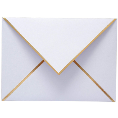 Lijn van de de Folierand van Logo Wedding Invitation Envelope With van het douane de Witte Ontwerp Gouden