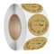 Kraftpapier cirkel bedankt stickerlabels met gouden opdruk 3 inch