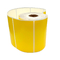 Aangepaste gele thermische barcode papierrol zelfklevende sticker 58 mm