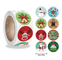 Gepersonaliseerde ronde vrolijke kerst PVC-labelstickerlabels voor kaartcadeau-envelopdoos