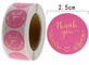 Pantone Rose Pink Static Circle Dank u Stickers Afdrukbare etiketten voor uw bedrijf